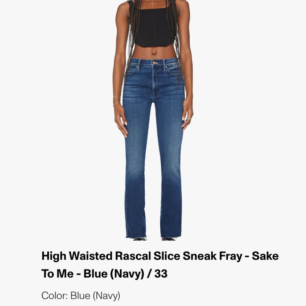MOTHER High Waisted Rascal Slice Sneak Fray